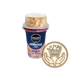 yogur entero milkaut frutilla con cereales 155grs