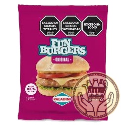 hamburguesas de cerdo paladini fun burgers original x2 160grs