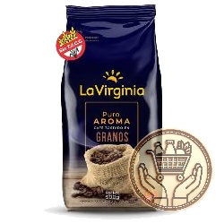 café tostado en granos la virginia puro aroma 500grs