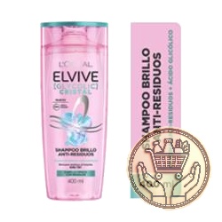 shampoo elvive glycolic cristal brillo anti-residuos 400cm3